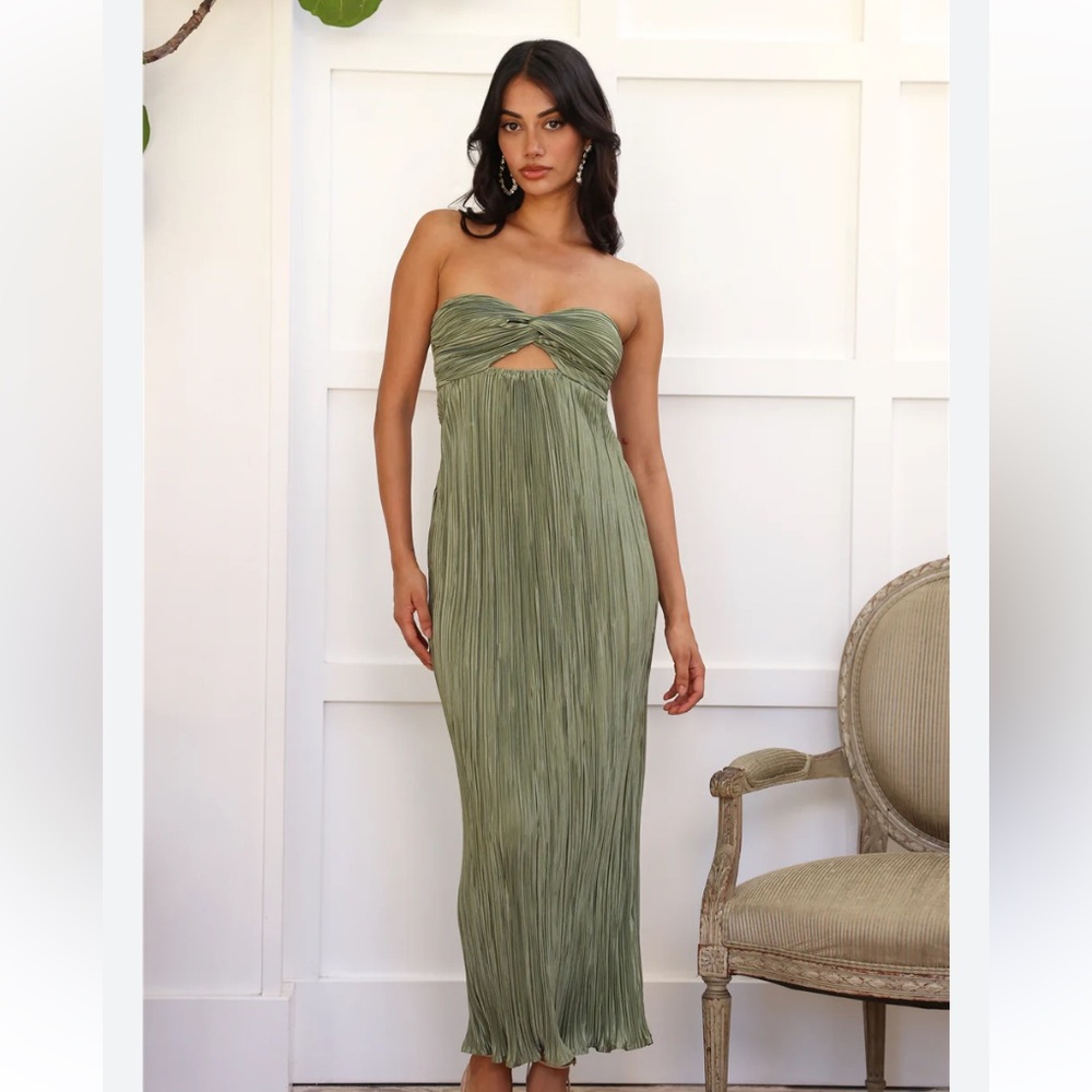 Hello Molly Strapless green dress